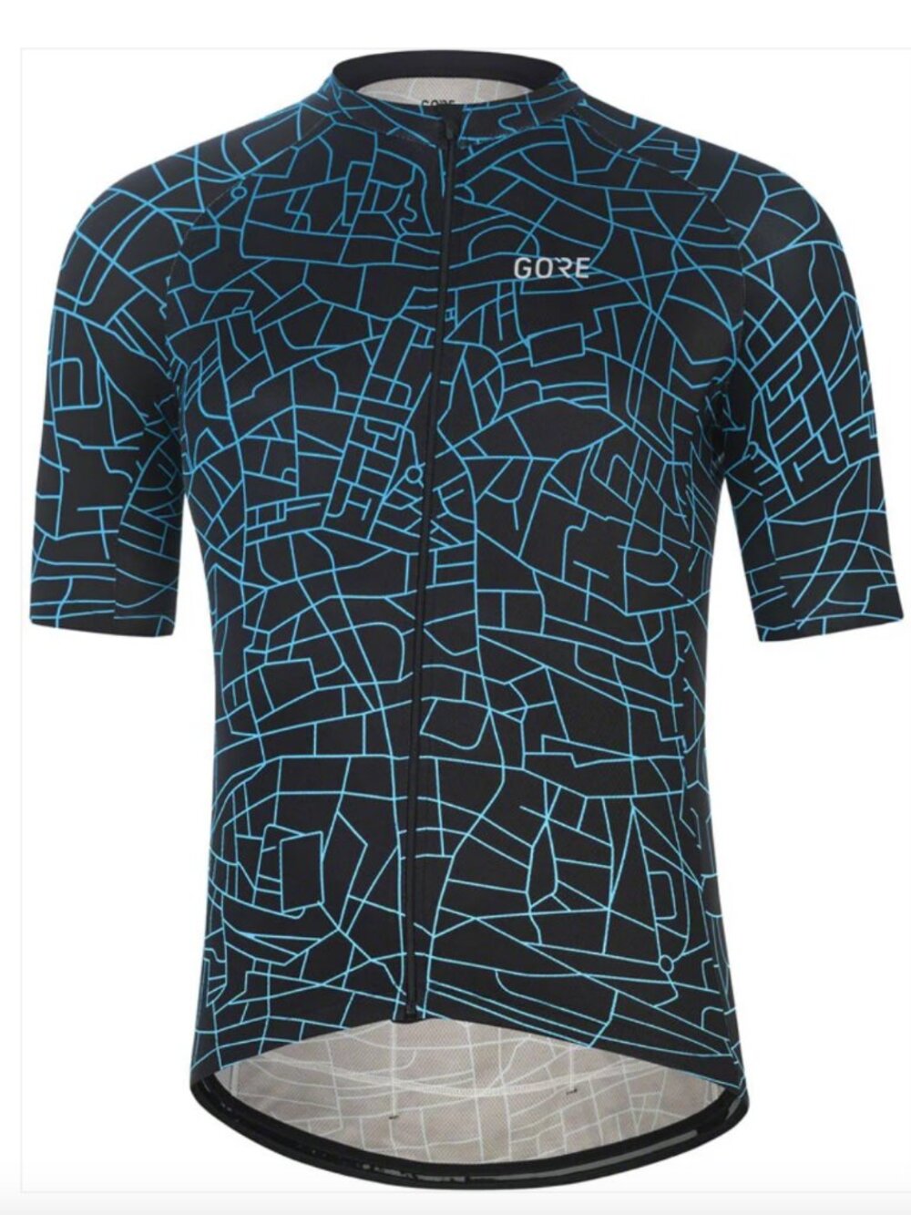 Gore Men's Gotham Cycling Jersey Black and Blue Size Large Geometric Print